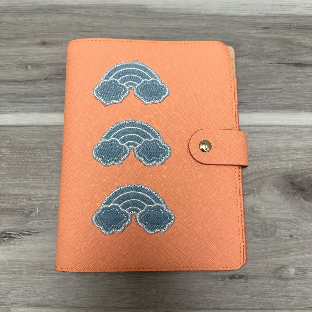 Stoney clover lane Pre-Customized peach notebook with 3x blue Jean rainbow